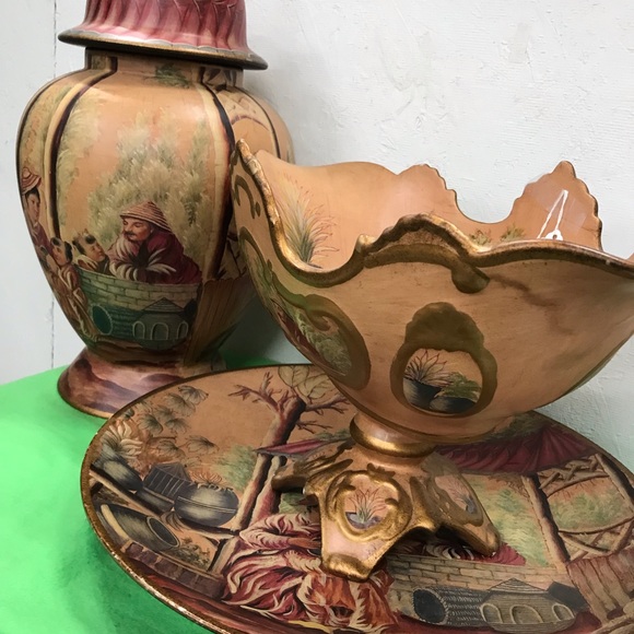 Vintage Oriental set,  plate / jar/ bowl - Picture 11 of 16